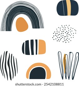 This set of vector illustrations in boho style. Perfect for use in cards, prints, posters, home decor, and digital projects, these modern illustrations bring a trendy and natural aesthetic.