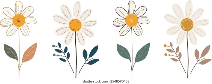 This set of vector illustrations in boho style. Perfect for use in cards, prints, posters, home decor, and digital projects, these modern illustrations bring a trendy and natural aesthetic.