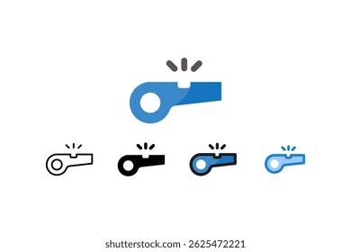 This set of whistle vector icons represents training, referees and practice, ideal for sports related designs.