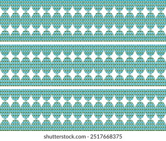 This shapes pattern design features a variety of geometric forms like circles, squares, and triangles, arranged in harmonious compositions. Perfect for backgrounds, textiles, modern digital projects.