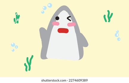 This shark image wallpaper is very cute and suitable to be a children's wallpaper