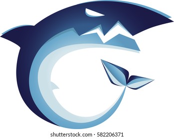 This is shark logotype illustration.