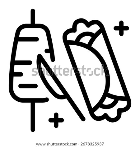 This Shawarma icon is suitable for Food, World Culinary, etc.