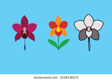 This Shenzhen Nongke Orchid Flower vector art illustration features the rare and exquisite beauty of the flower, perfect for digital products, prints, and botanical design projects.