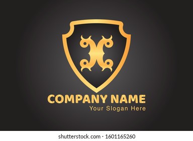 This is a shield logo with ornament. This vector is very unique and interesting. This logo can be used for companies, brochures, websites, mugs, stickers, and posters.