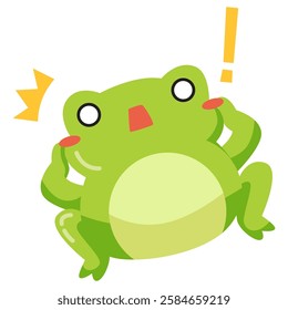 This shock green frog illustration is suitable for cute frog stickers etc