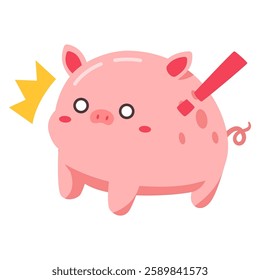 This shock little pig illustration is suitable for cute frog stickers etc