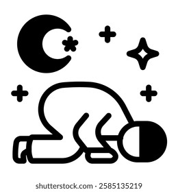 This Sholat icon is suitable for Ramadan Islamic event etc