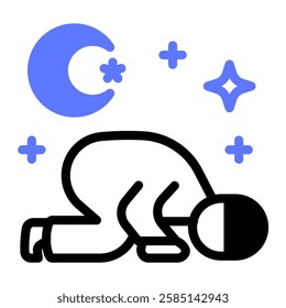 This Sholat icon is suitable for Ramadan Islamic event etc