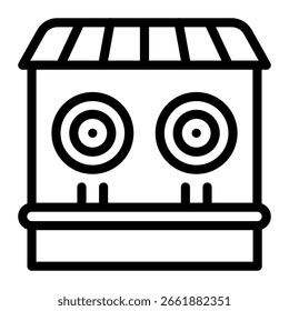 This Shooting gallery icon is suitable for Amusement Park, Entertainment, etc.