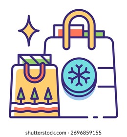 Dieses Shopping Bag Icon eignet sich für die Weihnachtsfeier.