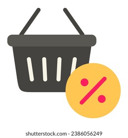 Este icono de la cesta de compras es adecuado para el Black Friday, las compras, el ecommerce, etc.
