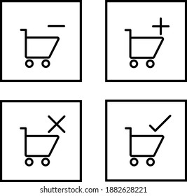 This shopping cart icon set can be used for various purposes 
