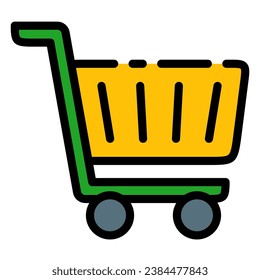 This Shopping cart icon is suitable for shopping, ecommerce, supermarket and business