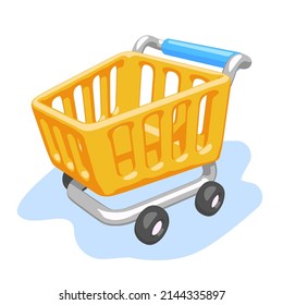 this is a shopping cart vector, with a flat and shaded design