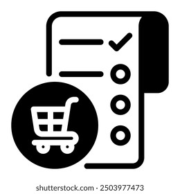 This Shopping List icon is suitable for Groceries, Shopping, Ecommerce, etc.