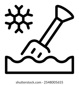 This Shovel icon is suitable for winter season, holiday, Christmas, etc.