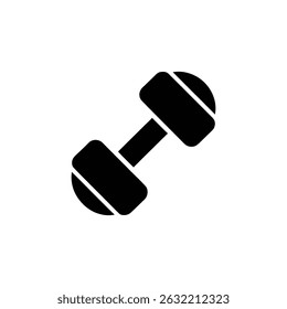 This shows a single black dumbbell. The weight is used for strength training and fitness. The background is transparent, ideal for various compositions.