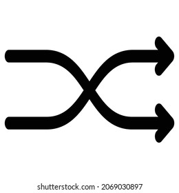 Das ist ein Shuffle-Symbol für den Musikplayer