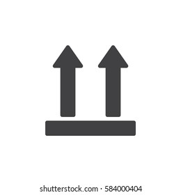 This side up arrows icon vector, filled flat sign, solid pictogram isolated on white. Symbol, logo illustration