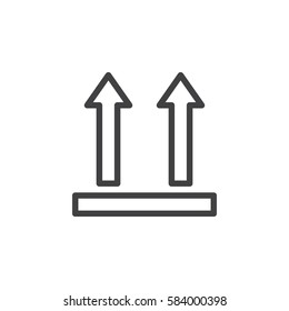 This side up arrows line icon, outline vector sign, linear style pictogram isolated on white. Symbol, logo illustration