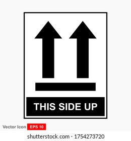 This side up flat icon isolated on white background. Package symbol. Label vector illustration.