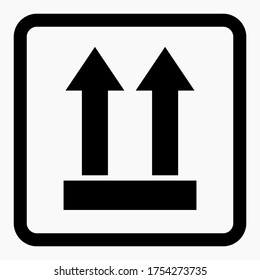 This side up flat icon isolated on white background. Package symbol. Label vector illustration.