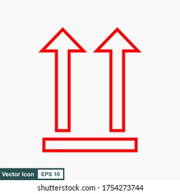 This side up flat icon isolated on white background. Package symbol. Label vector illustration.