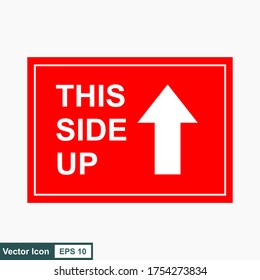 This side up flat icon isolated on white background. Package symbol. Label vector illustration.