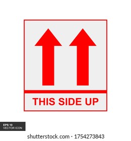 This side up flat icon isolated on white background. Package symbol. Label vector illustration.