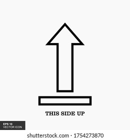 This side up flat icon isolated on white background. Package symbol. Label vector illustration.