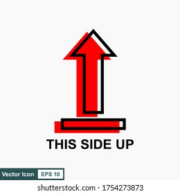 This side up flat icon isolated on white background. Package symbol. Label vector illustration.