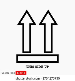 This side up flat icon isolated on white background. Package symbol. Label vector illustration.