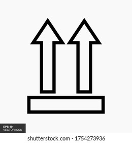 This side up flat icon isolated on white background. Package symbol. Label vector illustration.