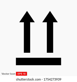 This side up flat icon isolated on white background. Package symbol. Label vector illustration.