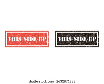 this side up grunge stamp design, vector, isolated on transparent background