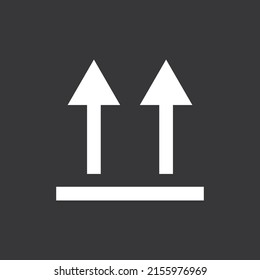 This side up icon on grey background