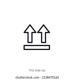 This Side Up icon. Outline style icon design isolated on white background