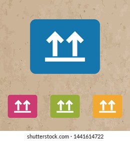 This Side Up Icon Symbol - Colorful Vector Illustration - Isolated On Brown Textured Paper Background