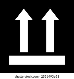Ícone deste lado para cima. Duas setas indicando o lado superior da embalagem. Carga manuseada para que estas setas sempre apontem para cima. Ilustração de vetor