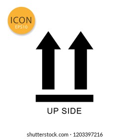 This side up packaging symbol icon flat style in black color vector illustration on white background.