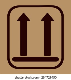 This side up packaging symbol on cardboard, vector illustration.