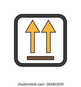 this side up packaging symbol on a corrugated cardboard boxes