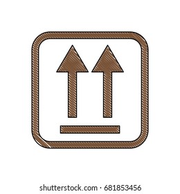 this side up packaging symbol on a corrugated cardboard boxes