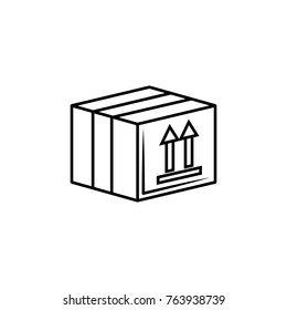 This side up packaging symbol on box icon on white background
