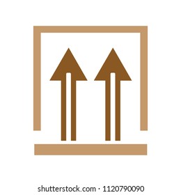This side up packaging symbol. shipping symbol - cardboard products