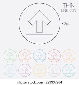 This side up sign icon. Fragile package symbol. Thin line circle web icons with outline. Vector