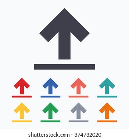 This side up sign icon. Fragile package symbol. Colored flat icons on white background.