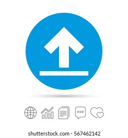 This side up sign icon. Fragile package symbol. Copy files, chat speech bubble and chart web icons. Vector