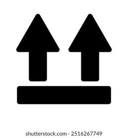 This Side Up silhouette icon. Vector.